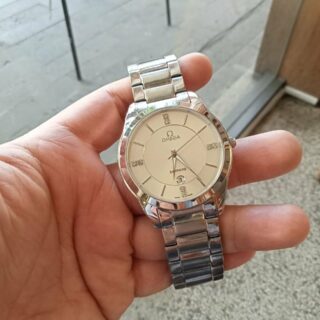 Đồng hồ Sapphire nam chính hãng hiệu OMeGa (Nam – Màu Bạc) Đồng hồ đeo tay dây inox