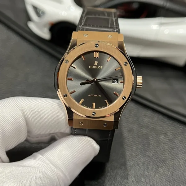 Đồng hồ nam Hublot Classic Fusion Grey Dial King Gold Replica 11 JJF 42mm Đồng hồ đeo tay 2 triệu - 4 triệu