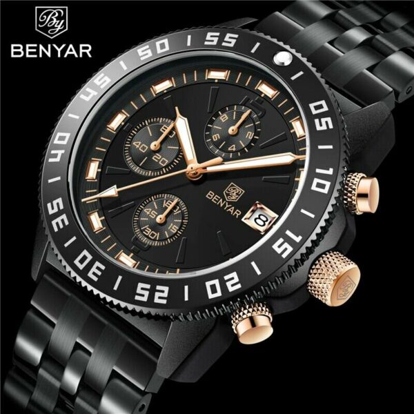 BENYAR Brand Fashion Sports Watch Luxury Military Quartz Wristwatches Waterproof Chronograph Calendar Clock For Men Reloj Hombre , BENYAR Brand Fashion Sports Watch Luxury Military Quartz Wristwatches Waterproof Chronograph Calendar Clock For Men Reloj